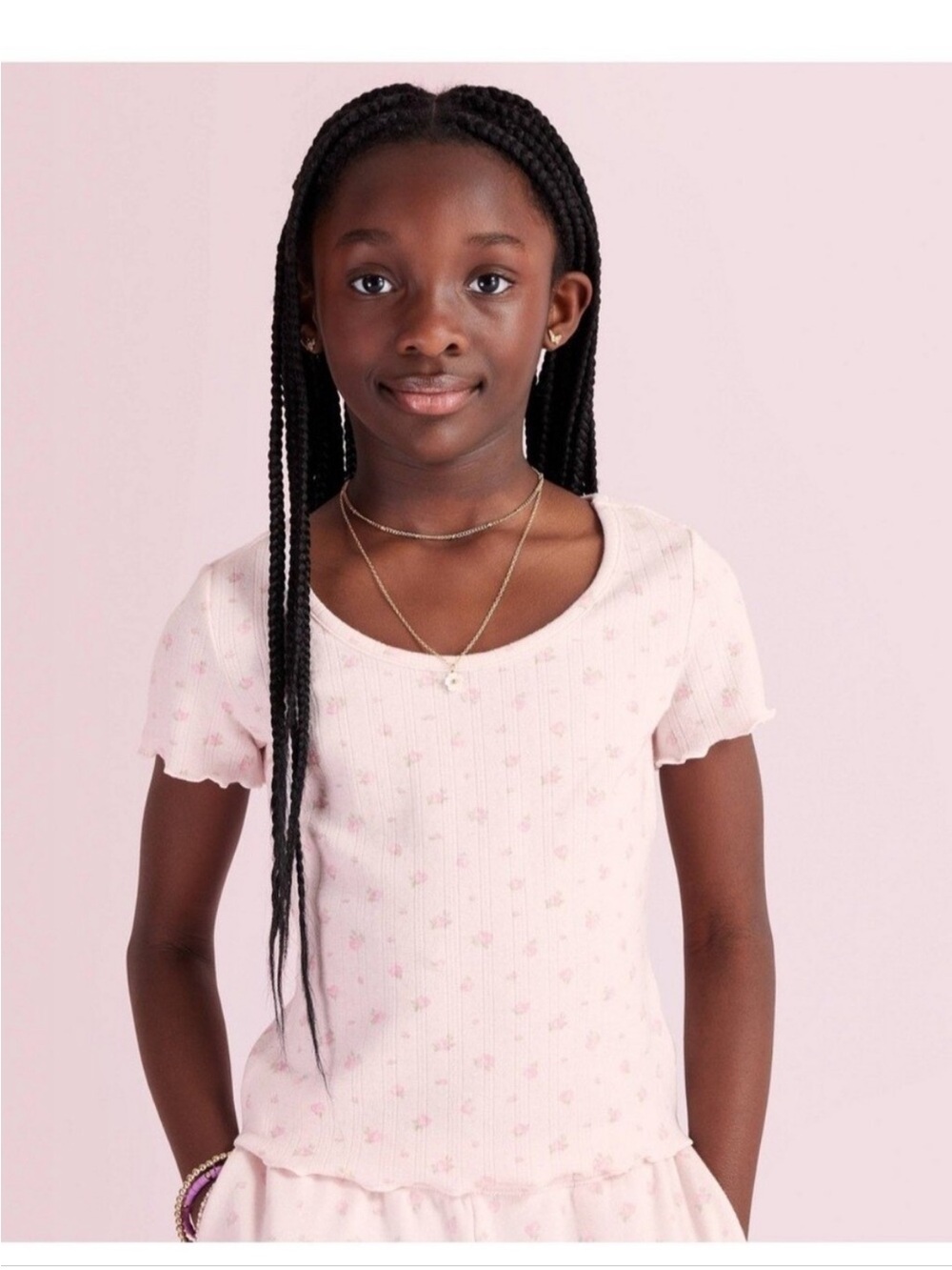 NWT Girls LoveShackFancy X Target Piper Ditsy Floral T-shirt in Pink L